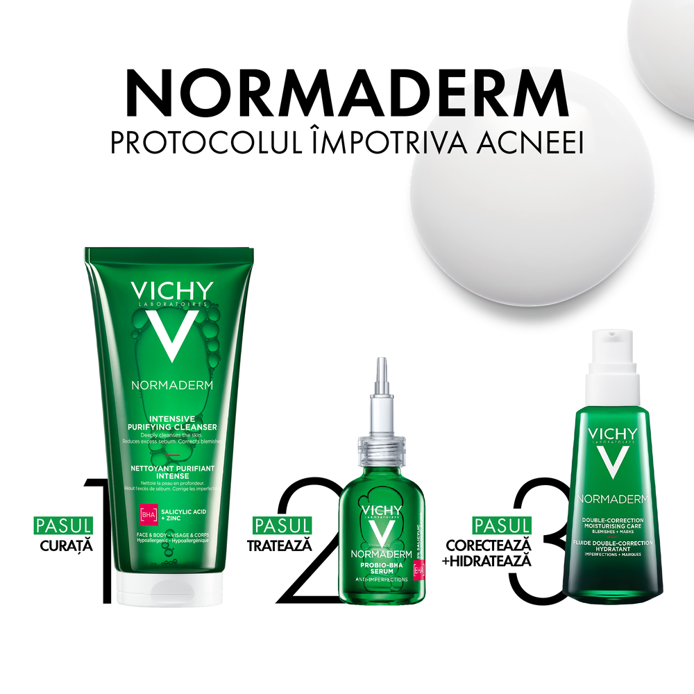 VICHY Normaderm Gel de curatare purifiant ten gras cu tendinta acneica x 200 ml