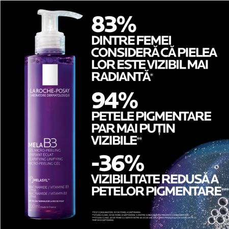 LA ROCHE POSAY Mela B3 Gel micro-exfoliant anti-pete pigmentare cu Melasyl  x 200ml